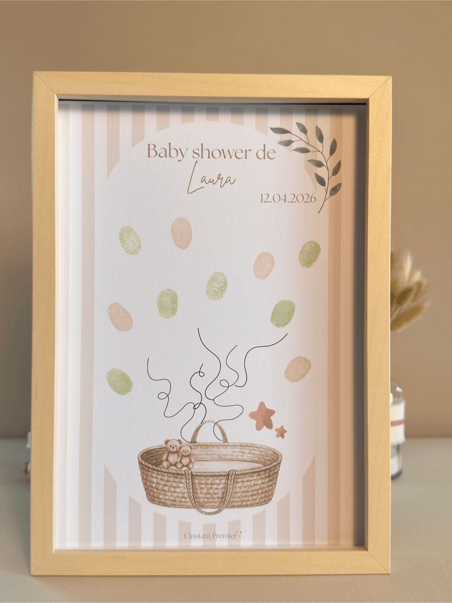 Tableau à empreintes - Mon joli panier ! (Rose)