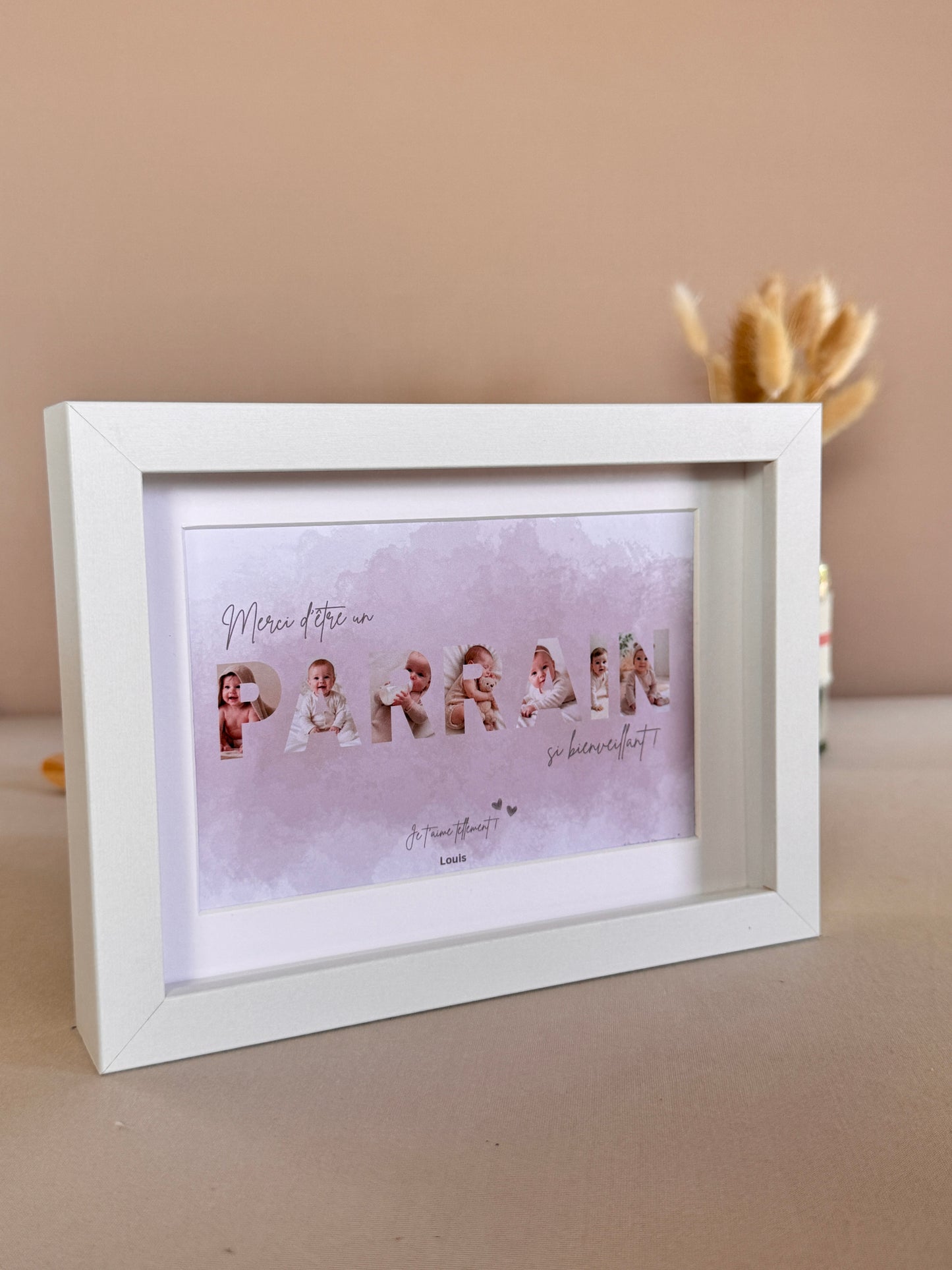 Merci parrain - Fumée beige & écriture brune