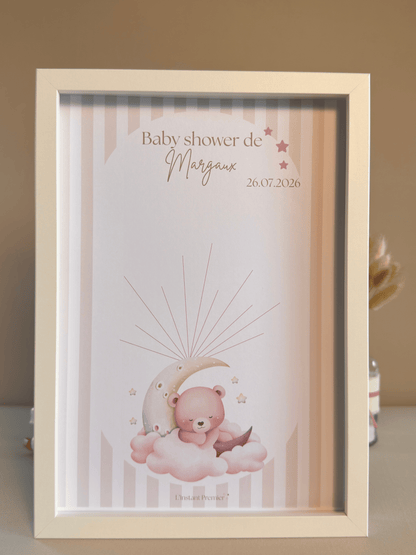 Tableau à empreintes - Sur mon nuage ! (Rose)
