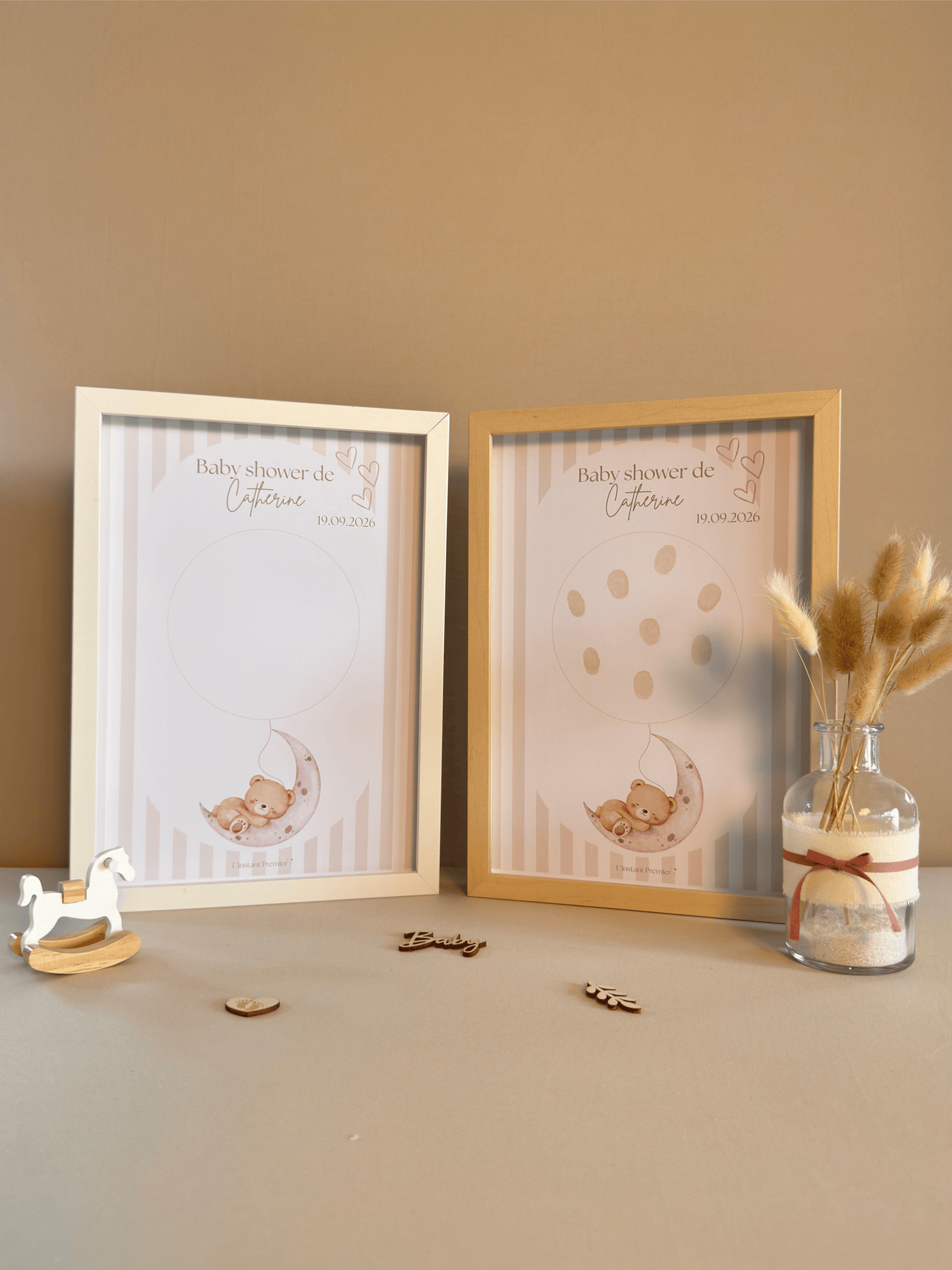 Tableau à empreintes - Dans la lune ! (Rose)