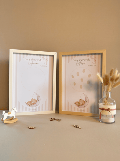 Tableau à empreintes - Dans la lune ! (Rose)