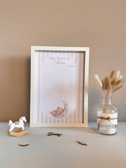 Tableau à empreintes - Dans la lune ! (Rose)