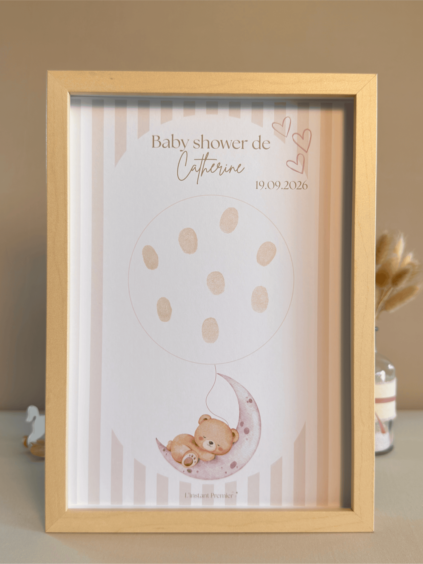 Tableau à empreintes - Dans la lune ! (Rose)