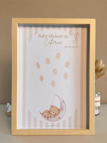 Tableau à empreintes - Dans la lune ! (Rose)