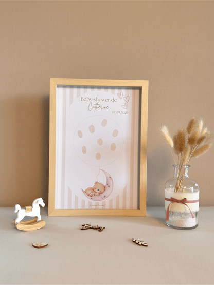 Tableau à empreintes - Dans la lune ! (Rose)