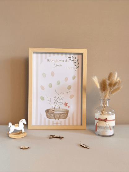 Tableau à empreintes - Mon joli panier ! (Rose)