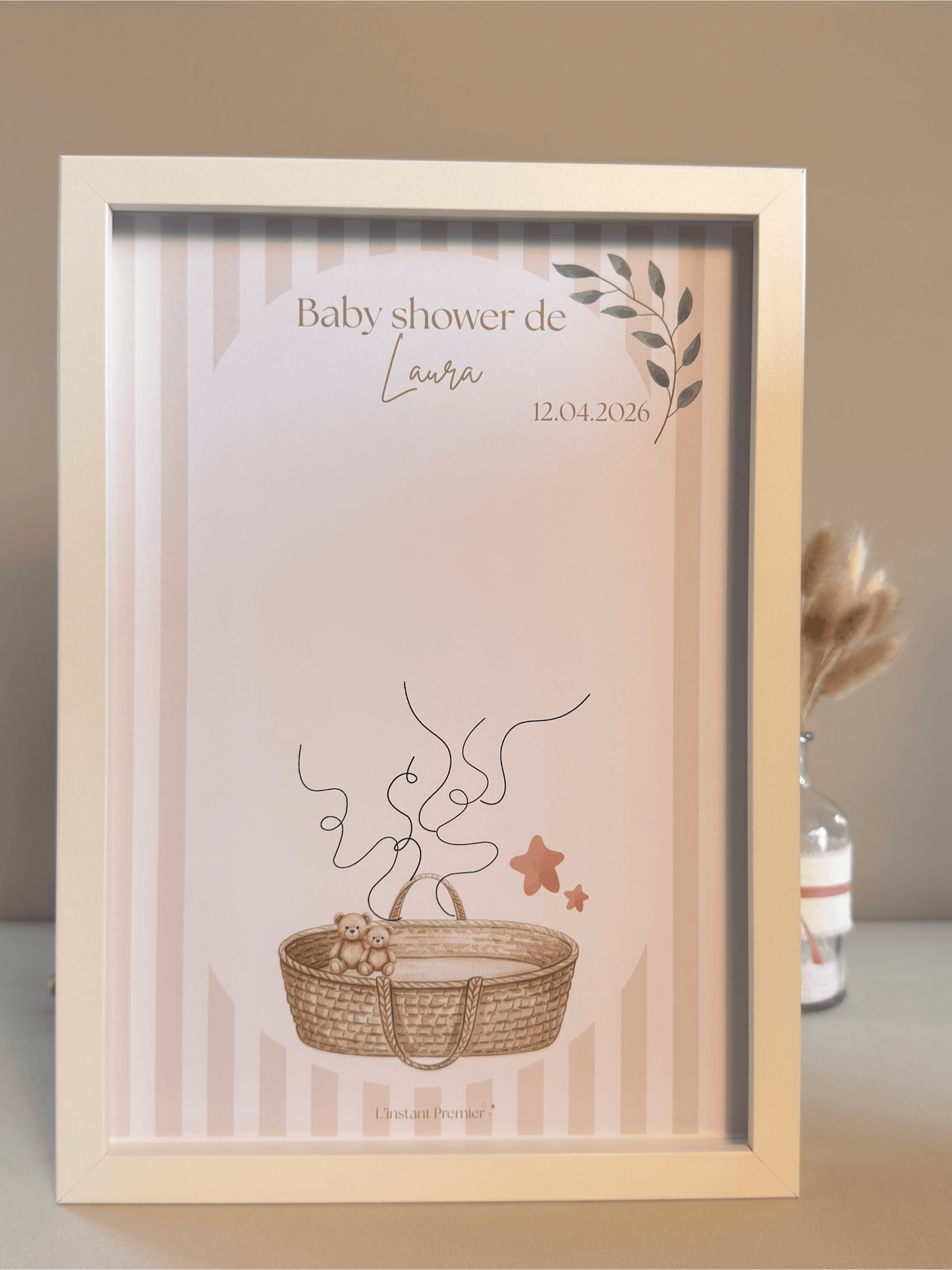 Tableau à empreintes - Mon joli panier ! (Rose)