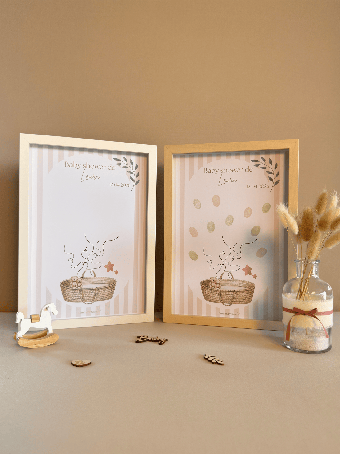 Tableau à empreintes - Mon joli panier ! (Rose)