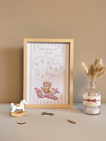 Tableau à empreintes - Mon petit avion ! (Rose)