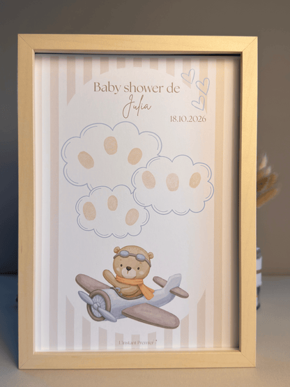 Tableau à empreintes - Mon petit avion ! (Bleu)
