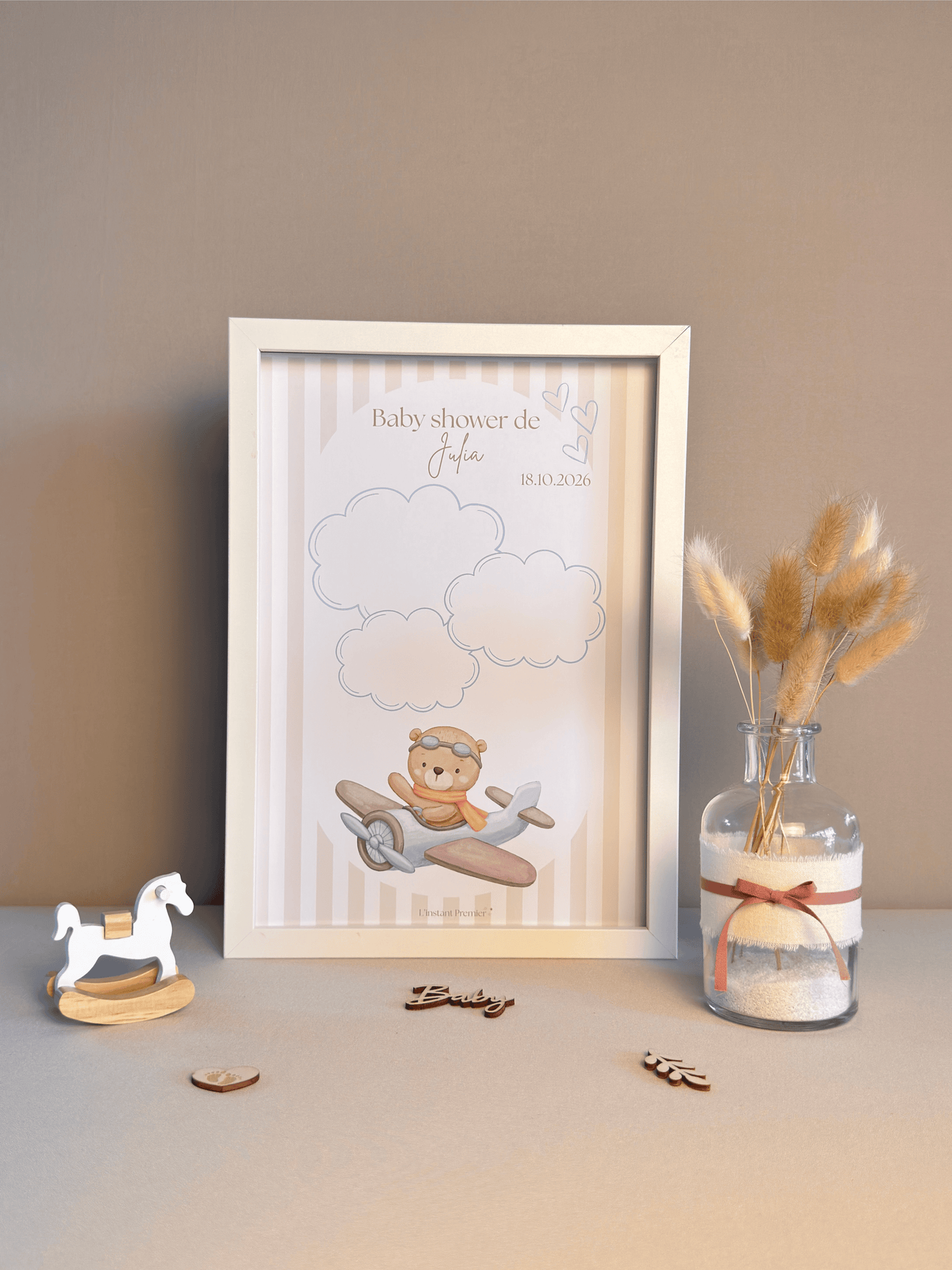 Tableau à empreintes - Mon petit avion ! (Bleu)