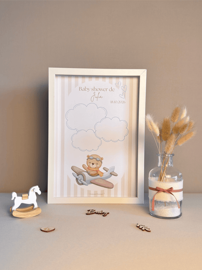 Tableau à empreintes - Mon petit avion ! (Bleu)