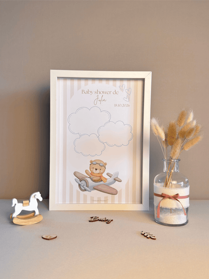 Tableau à empreintes - Mon petit avion ! (Bleu)