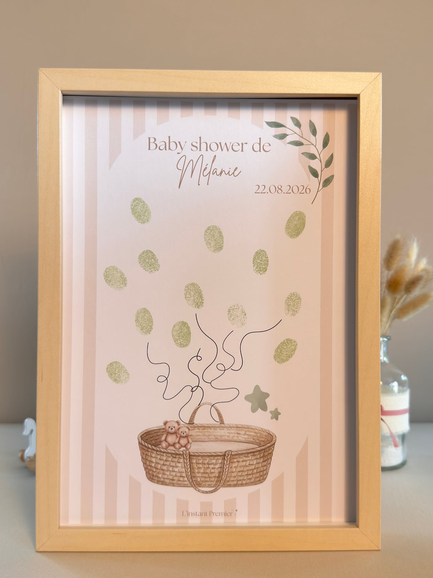 Tableau à empreintes - Mon joli panier ! (Vert)