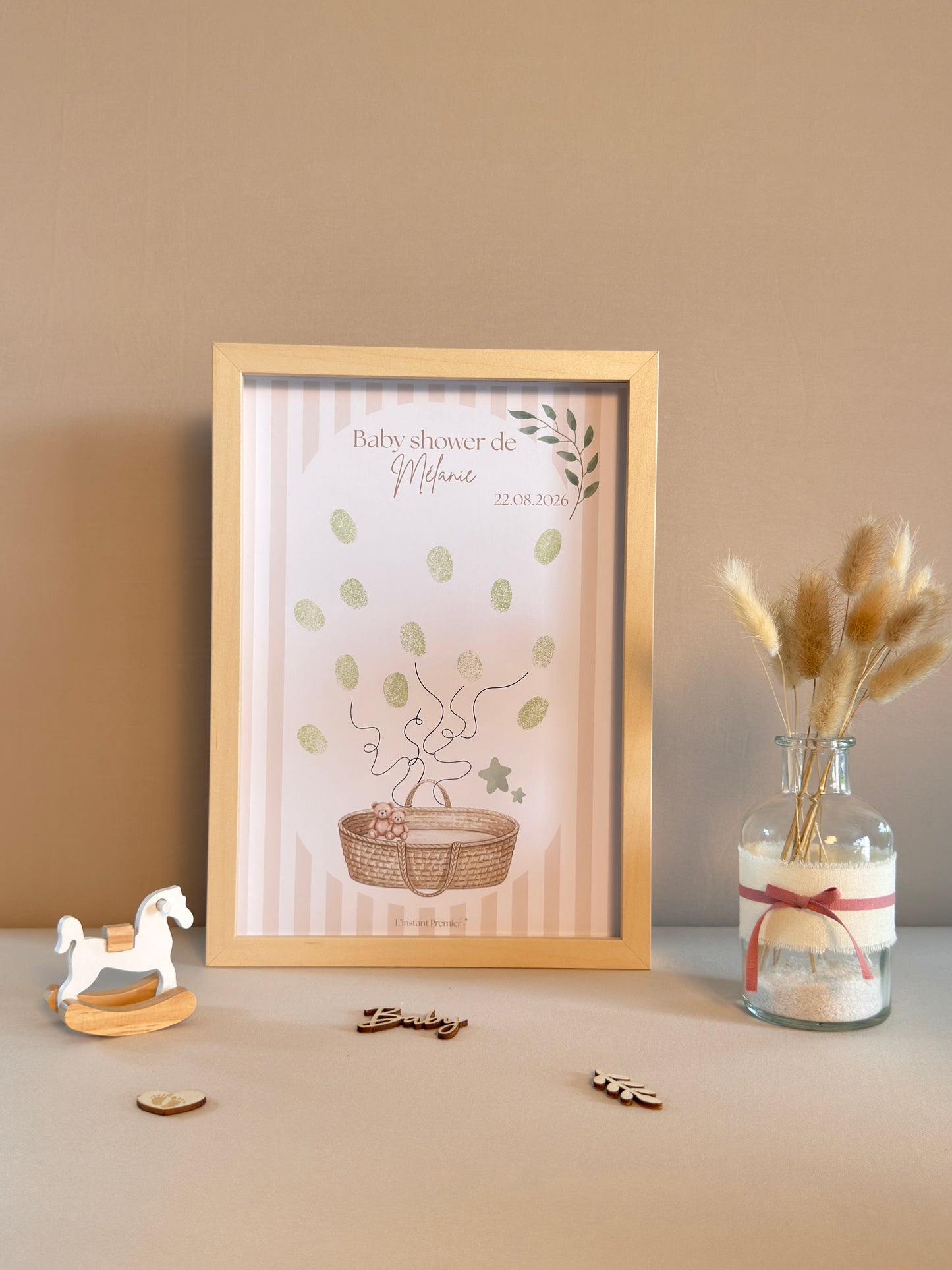 Tableau à empreintes - Mon joli panier ! (Vert)