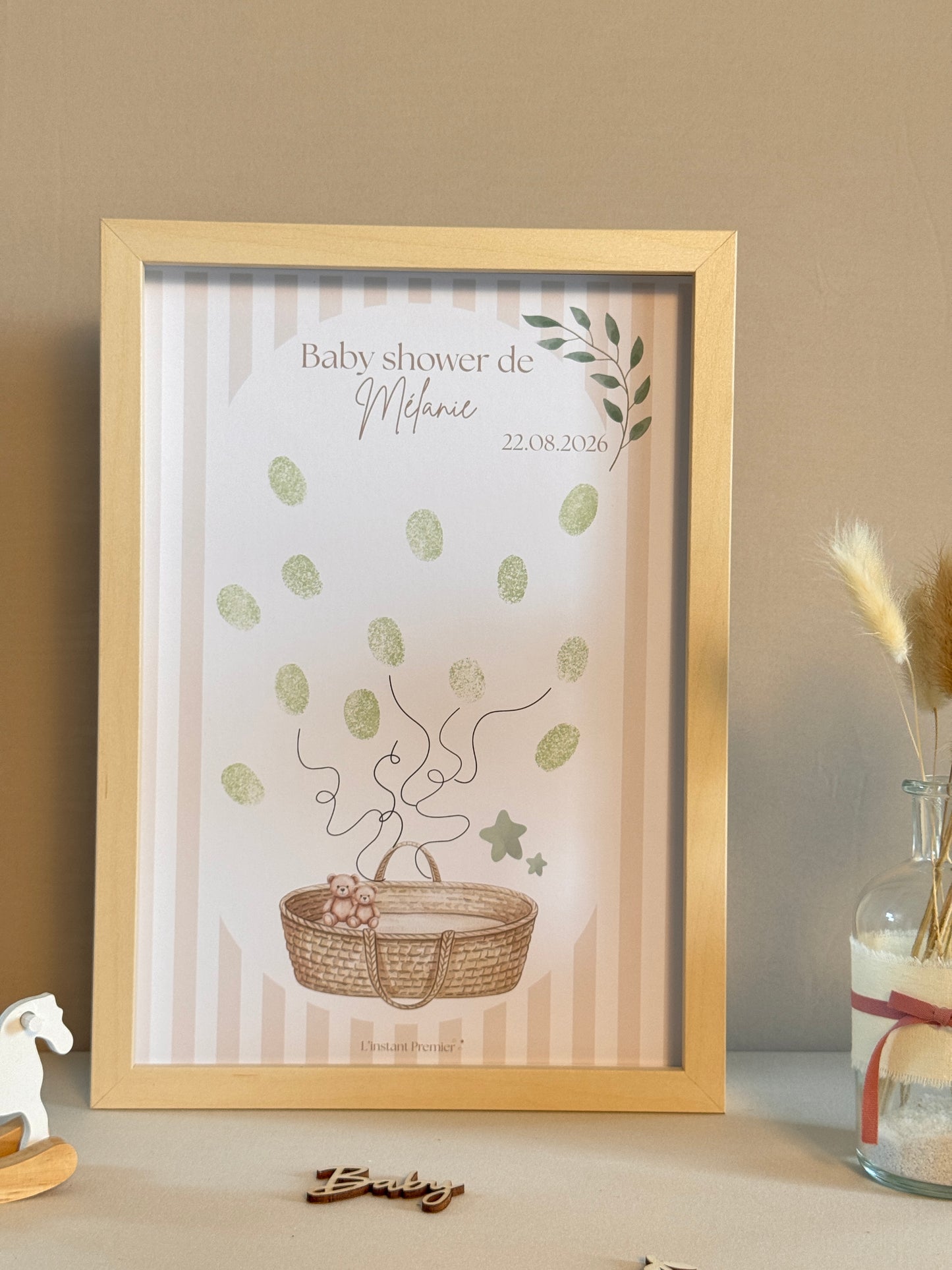 Tableau à empreintes - Mon joli panier ! (Vert)