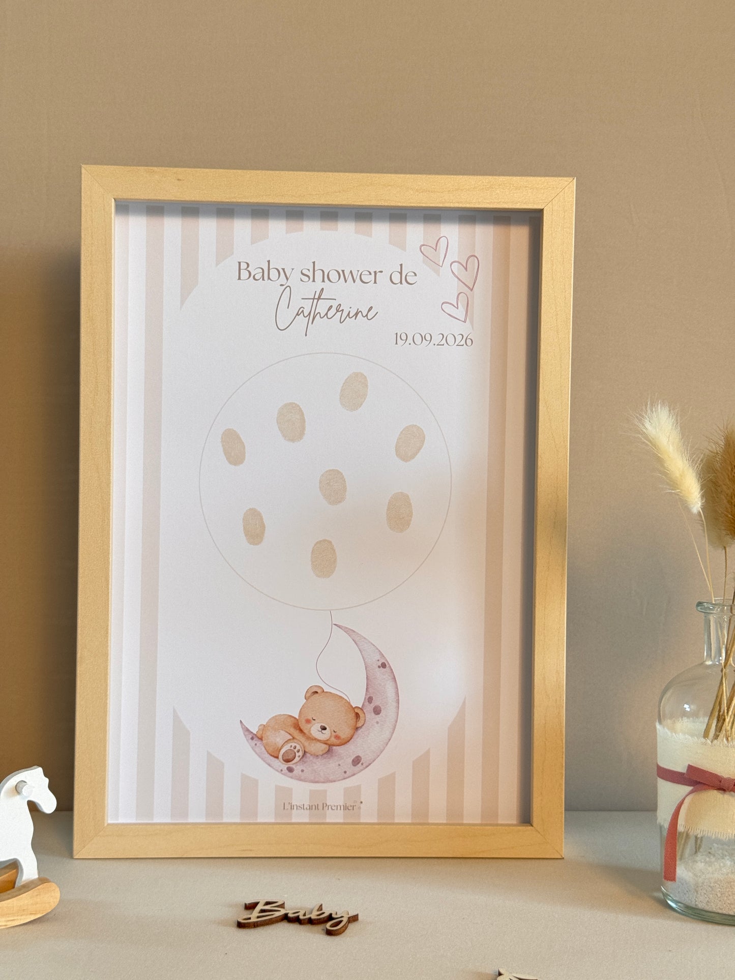 Tableau à empreintes - Dans la lune ! (Rose)