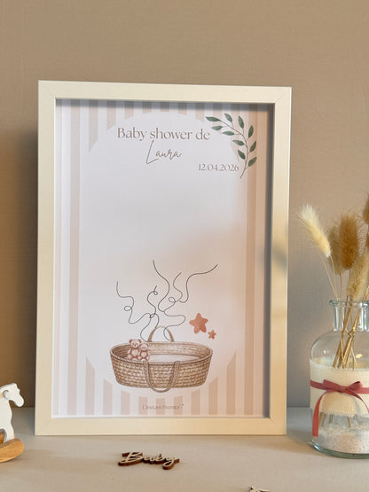 Tableau à empreintes - Mon joli panier ! (Rose)