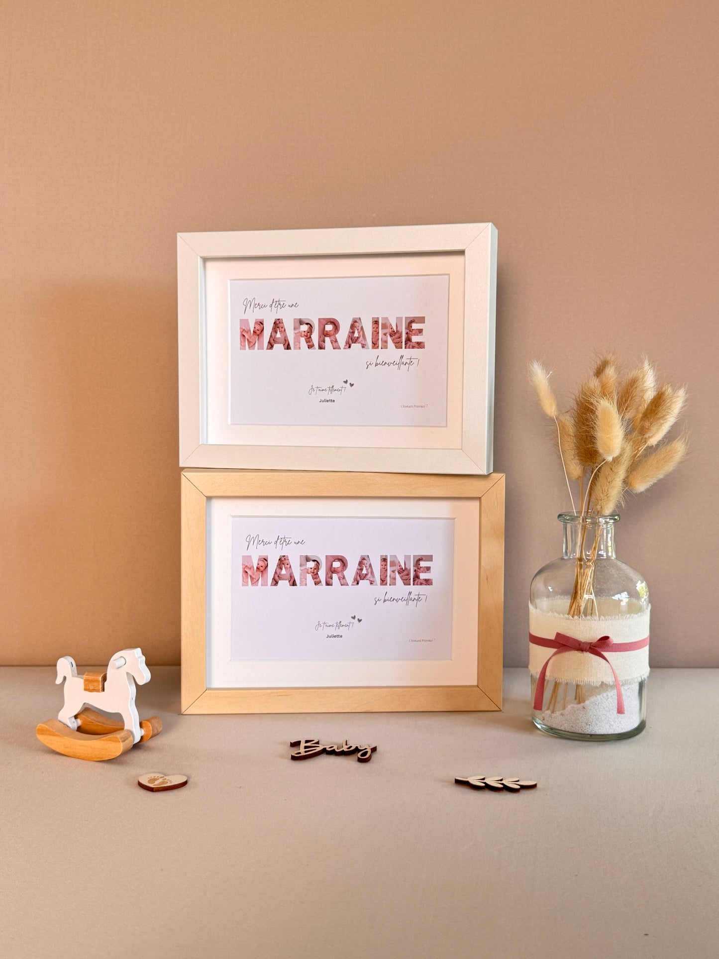 Merci Marraine - Sans fond et écriture brune