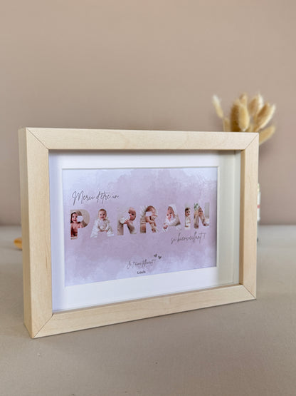 Merci parrain - Fumée beige & écriture brune