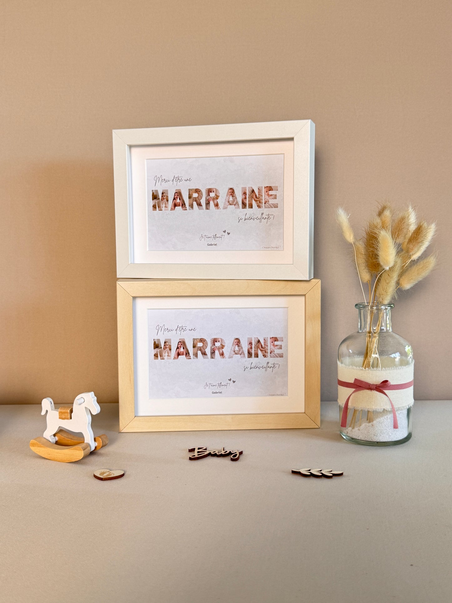 Merci Marraine - Fumée verte et écriture brune