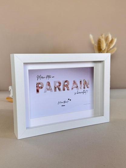 Merci parrain - Dégradé beige & écriture noire