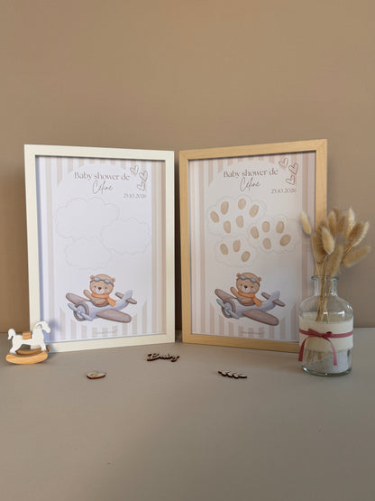 Tableau à empreintes - Mon petit avion ! (Beige)