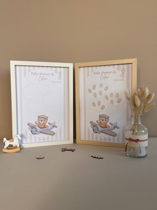 Tableau à empreintes - Mon petit avion ! (Beige)