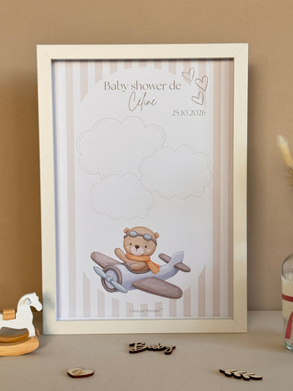 Tableau à empreintes - Mon petit avion ! (Beige)