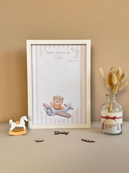 Tableau à empreintes - Mon petit avion ! (Beige)