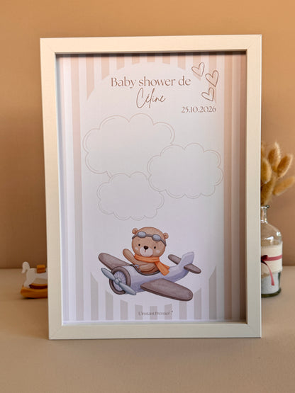 Tableau à empreintes - Mon petit avion ! (Beige)
