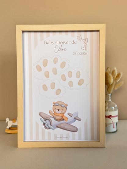 Tableau à empreintes - Mon petit avion ! (Beige)