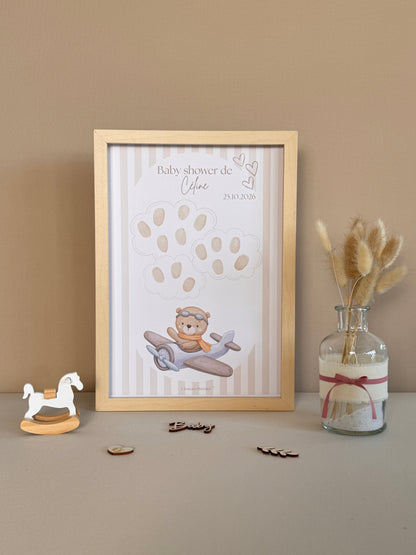 Tableau à empreintes - Mon petit avion ! (Beige)
