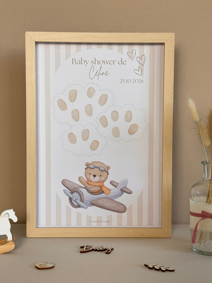 Tableau à empreintes - Mon petit avion ! (Beige)