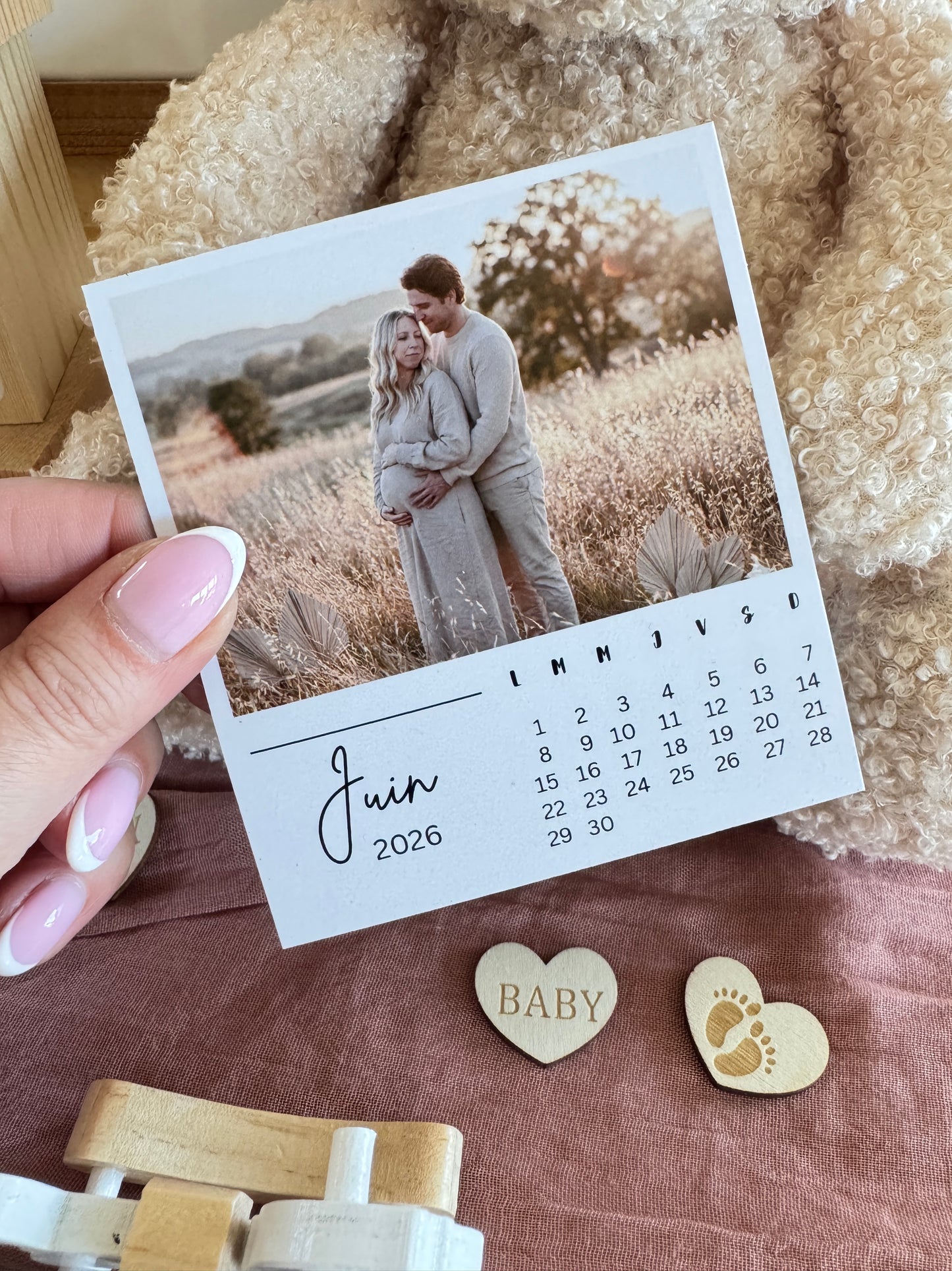 Calendrier de magnets personnalisé (Thème 1) - Lot de 12
