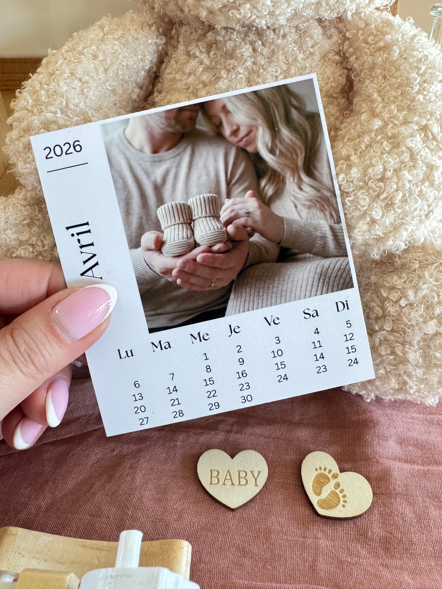 Calendrier de magnets personnalisé (Thème 2) - Lot de 12