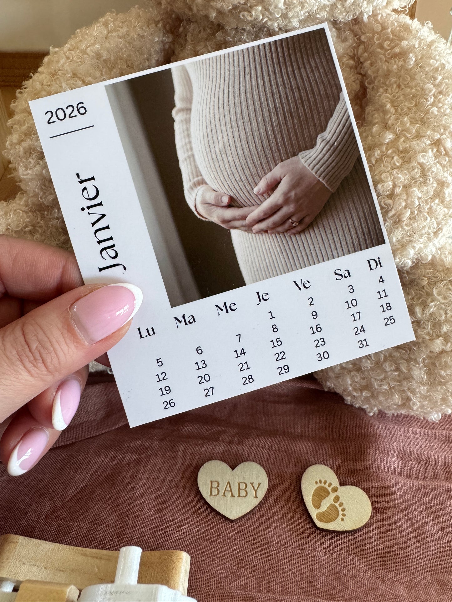 Calendrier de magnets personnalisé (Thème 2) - Lot de 12