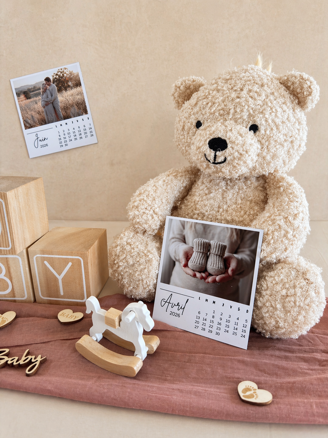 Calendrier de magnets personnalisé (Thème 1) - Lot de 12