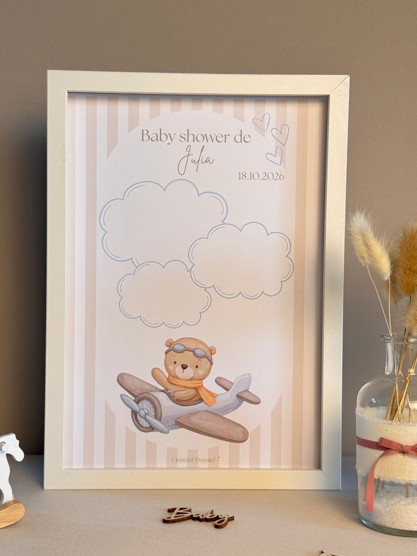 Tableau à empreintes - Mon petit avion ! (Bleu)