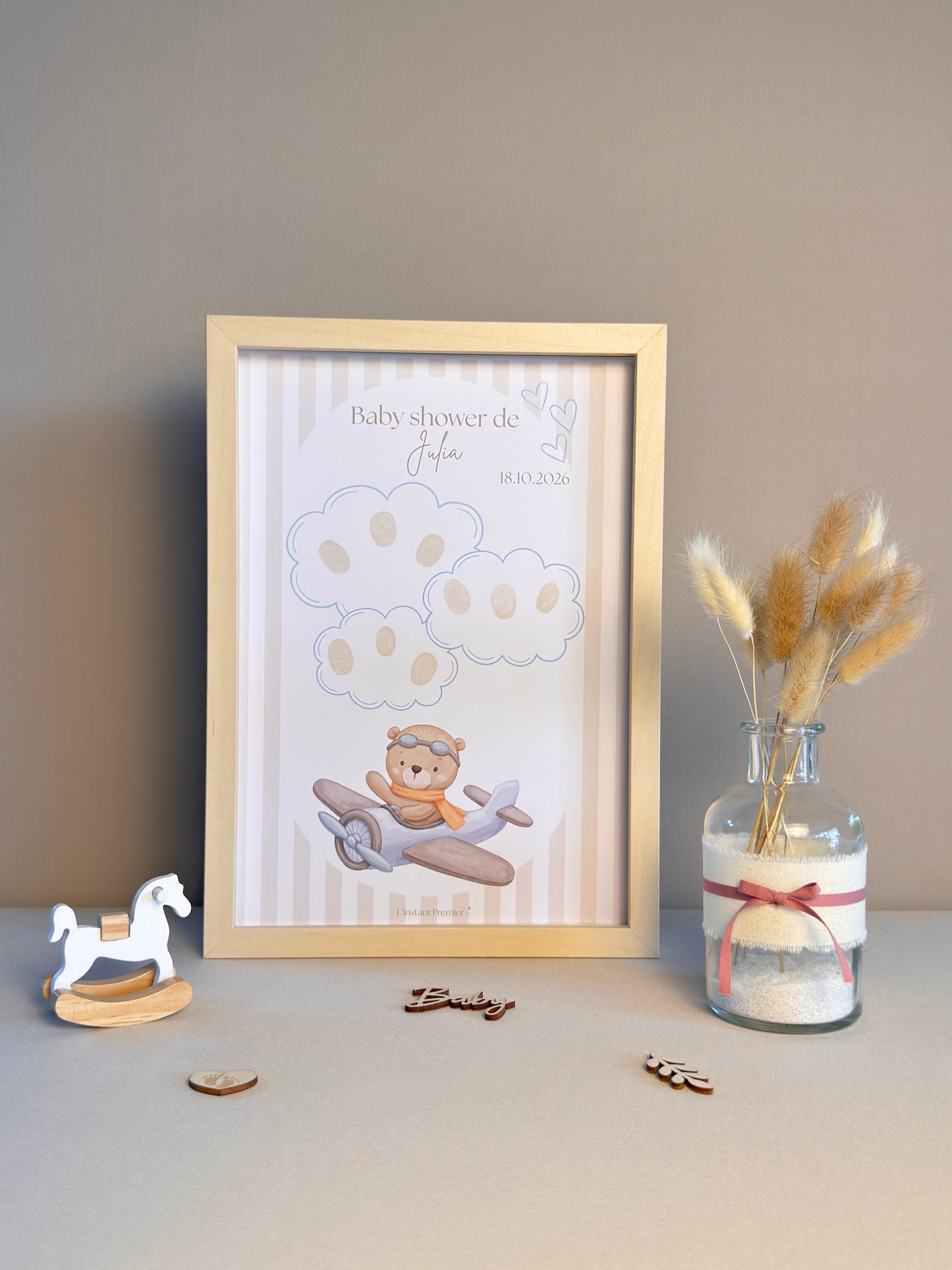 Tableau à empreintes - Mon petit avion ! (Bleu)