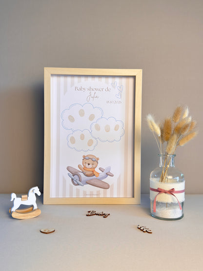 Tableau à empreintes - Mon petit avion ! (Bleu)