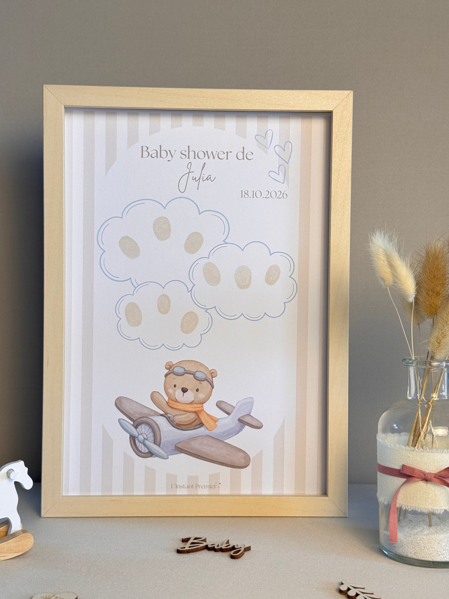 Tableau à empreintes - Mon petit avion ! (Bleu)