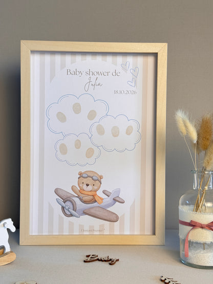 Tableau à empreintes - Mon petit avion ! (Bleu)